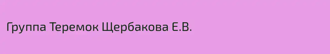 Группа Теремок Щербакова Е.В.